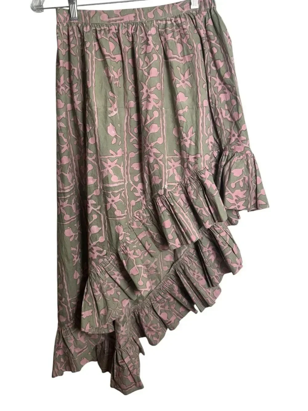 Cleobella Paola Ankle Skirt Border Print Hi Low XL